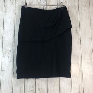 CAbi Black Overlay Pencil Skirt 8